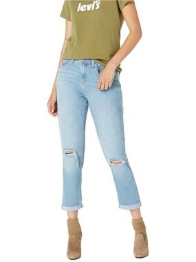 Levi's Light Blue Cropped Ripped Jeans